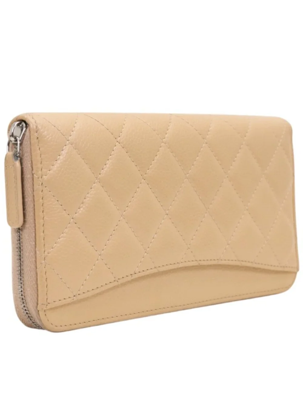 Chanel Quilted Caviar Leather Zip Wallet